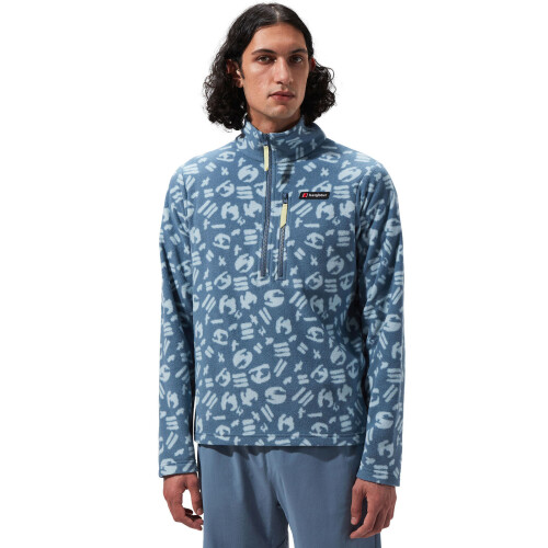 Berghaus (M, Airway Grey) Berghaus Unisex Prism Printed Trango Half Zip Pullover Fleece