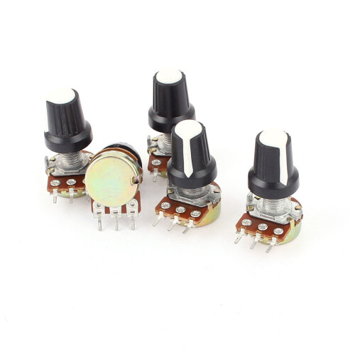 New 5pcs 100K OHM 3 Terminal Linear Rotary Audio B Type Potentiometer