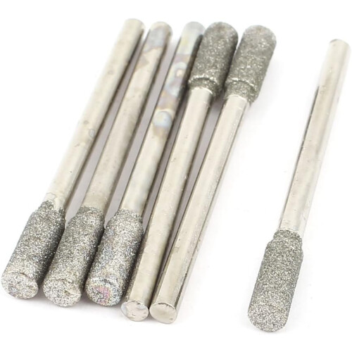 3mm Shank 4mm Cylinder Head Mounted Points Grinding Bit 6 Pcs