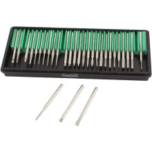 30 Pcs 3mm Diameter Shank Diamond Mounted Point Set Grinding Needle