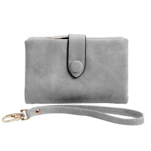 Women Wallet Leather Coin Purse Female Wallet Card Holder Short Wallet Bags Light Grey