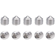 40Pcs M6x6mm Internal Hex Socket Set Grub Screws Cone Point 304 Stainless Steel Screw