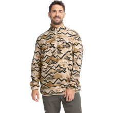 (L, Mountain Paw Oyster) Jack Wolfskin Mens Paw Era 100 Print Half Zip Fleece