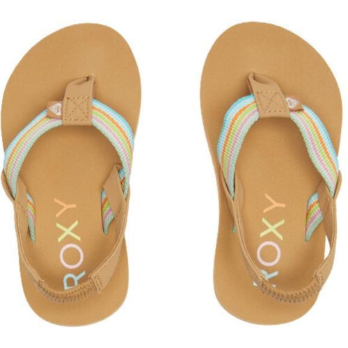 (10K, White/Orange/Pink) Roxy Kids Colbee Sandals