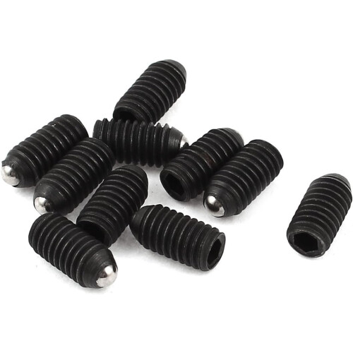 10 Pcs Rolling Ball Plunger Hex Socket Set Screw M6x10