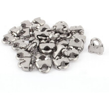 4mm 1/6 Inch Stainless Steel Wire Rope Cable Clamp Clips 30pcs