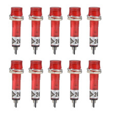 Signal Indicator Dash Light DC 24V, LED Bulbs XD7-1 Red, 7mm 9/32" Panel Mount 10Pcs