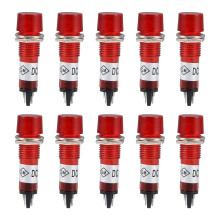 Signal Indicator Dash Light DC 24V, LED Bulbs XD10-3 Red, 10mm 2/5" Panel Mount 10Pcs