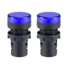 2Pcs Blue Indicator Light AC/DC 110V, 22mm Panel Mount, for Electrical Control Panel, HVAC, DIY Projects