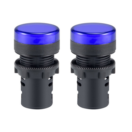 2Pcs Blue Indicator Light AC/DC 110V, 22mm Panel Mount, for Electrical Control Panel, HVAC, DIY Projects