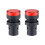 2Pcs Red Indicator Light AC 380V, 22mm Panel Mount, for Electrical Control Panel, HVAC, DIY Projects 1