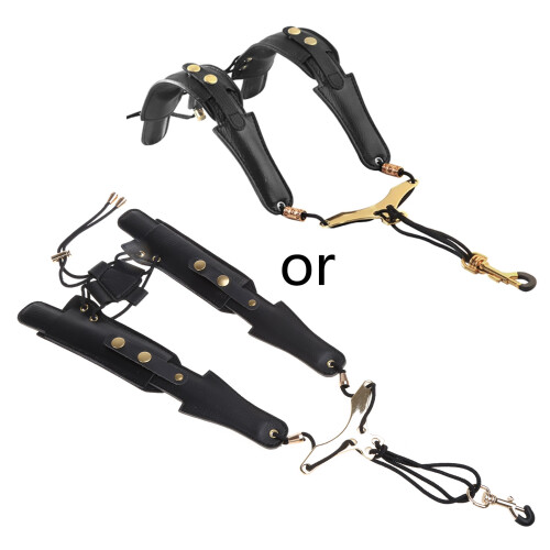 Universal Double Shoulder Harness Padded Leather Sax Neck Strap Sax Accessories