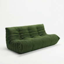 Sillón de 3 plazas - Sofá con respaldo - 160 100 72 cm - Ergonómico y sin montaje - Espuma viscoelástica de alta calidad - Tela de pana, verde