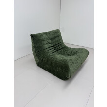 Sillón individual - Sillón tipo puf con respaldo - Sillón reclinable - Sin montaje, ergonómico - Chenilla verde - 80 x 100 x 72 cm