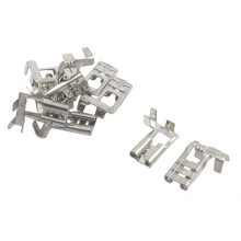 10 Pcs Silver Tone Male Spade Crimp Terminals 6.3mm Wiring Connectors