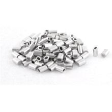 Oval Aluminum Sleeves Clamps for 0.8mm Wire Rope Swage Clip 100pcs