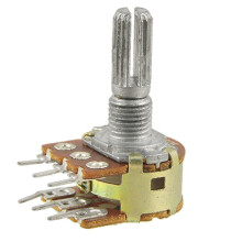 10K Ohm B10K 1/2W Linear Dual Rotary Taper Potentiometer 13mm Shaft Length