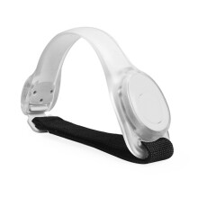 LED Light Up Armband Reflective Adjustable Wearable Silicone Running Belt Strap White