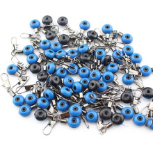 50Pcs Stainless Fishing Rolling Swivel Slides Bead Fish Pulley Line Connectors S