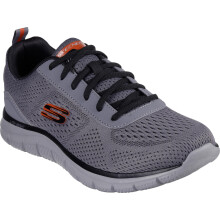 (9 UK, Charcoal / Orange) Skechers Mens Track - Leshur lightweight Trainers - Charcoal / Orange