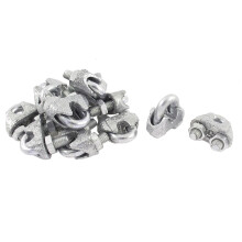 5mm 1/4 Inch Metal Wire Rope Cable Clamp Clips 12pcs