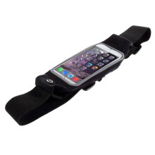 DFV mobile - Reflektierende Sport-Bauchtasche mit Touch-Fenster für BBK Vivo S15e (2022) - Schwarz