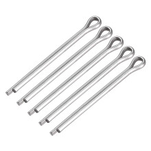 Split Cotter Pin - 4mm x 50mm 304 Stainless Steel 2-Prongs Silver Tone Fastener Clip Key 5Pcs