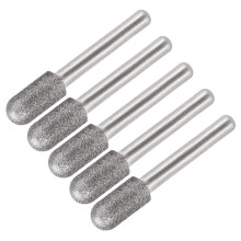 Diamond Burrs Bits Grinding Drill Carving Rotary Tool for Glass Stone Ceramic 150 Grit 1/4" Shank 10mm Cylinder Ball Nose 5 Pcs