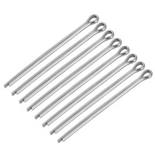 Split Cotter Pin - 5mm x 90mm 304 Stainless Steel 2-Prongs Silver Tone Fastener Clip Key 8Pcs