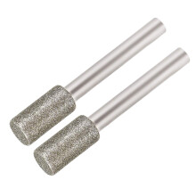 Diamond Burrs Grinding Drill Bits for Carving Rotary Tool 1/4-Inch Shank 10mm Cylindrical 120 Grit 2 Pcs