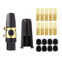 Mouthpiece Cap Metal Buckle Saxophone Mouthpiece Sets Saxophone Clarinet Parts Black