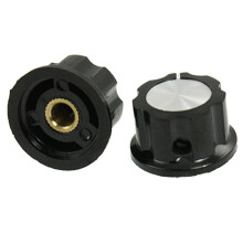 a11121400ux0218 Replacement Volume Control 15/64 inches Split Shaft Potentiometer Knob 2 Piece, 1.06 inches Width, 1.06 inches Length
