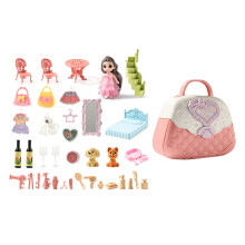 Cute Handbag House Miniatures Villa Kitchen Castle Toy Girls Birthday Gift 69 handbag set