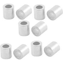 Aluminum Cable Stops Sleeves for 4mm Wire Rope Swage Clip 10pcs