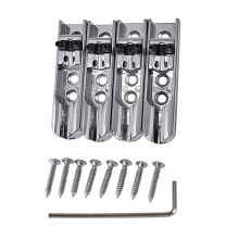 4 Pcs Single String Bass Bridge for 4 String Bass Guitar Separate Bass Bridge Silver