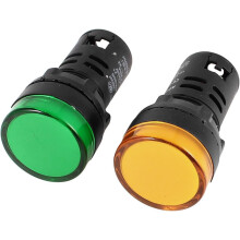 2 Pcs AD16-22D/S Green Yellow LED Pilot Light Panel Indicator Lamp 22mm DC 24V 20mA