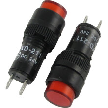 10 Pcs 10mm Neon Indicator Pilot Signal Light Lamp DC 24V Red