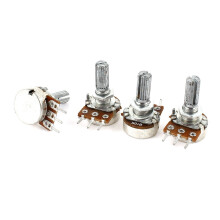 4 Pcs Type B Single Linear Knurled Shaft Rotary Potentiometers 10K Ohm