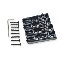 4 PCS Split Design Bass Bridge Saddle Separate Electric Bass Guitar Bridge Black