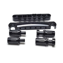Guitar Roller Saddle Bridge and Tailpiece Electric Guitar Bridge Easy Install Black