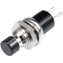 5Pcs,7mm Black Momentary Push Button Switch Round Flat Button SPST NO