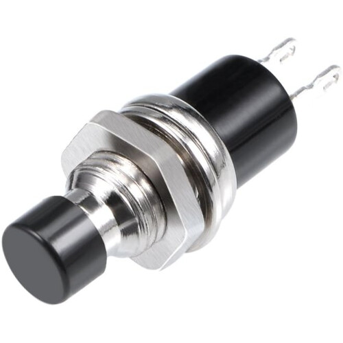 5Pcs,7mm Black Momentary Push Button Switch Round Flat Button SPST NO