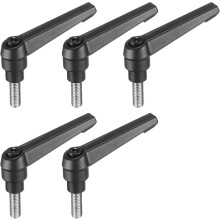 5pcs Adjustable Clamping Lever Handle M8 x 20mm Metric 304 Stainless Steel Male Threaded Stud Hand Knobs Push Button Ratchet Rotating Screw Handles Bo