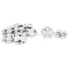 5mm 1/5-inch Stainless Steel Wire Rope Clamp Clips Fastener 10pcs