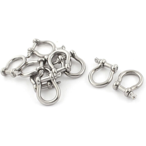 10PCS Stainless Steel Wire Rope Linking Bow Shackles 5mm Thread