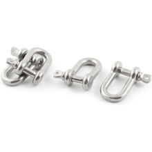 4PCS Stainless Steel 46mm Thread Wire Rope Fastener D Shackles 28 x 16 x 10mm