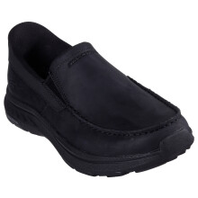 (9.5 UK, Black Synthetic) Skechers Mens Pollard - Osgood Learther Slip-ins Shoes - Cocoa Leather