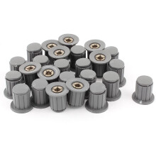 25pcs 4mm Shaft Insert Dia Brass Tone Core Potentiometer Control Knobs