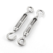 2 PCS Silver Tone Hook Eye Turnbuckle for 1/8 Inch Wire Rope
