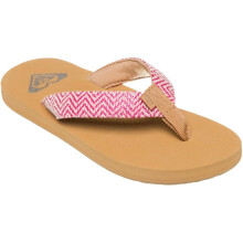 (12K, Raspberry) Roxy Kids Porto Raffia Flip Flops